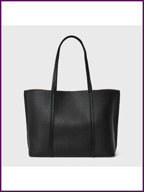 Triple Compartment Work Tote Handbag with Double Handles